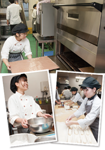 生地作りは、パンや菓子などの基本。そんな細かなところも丁寧に指導します