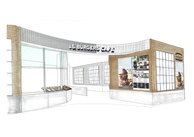 こちらが新店の完成予想ビジュアル。巨大アパレル企業が母体なので、おしゃれな空間で勤務できます♪