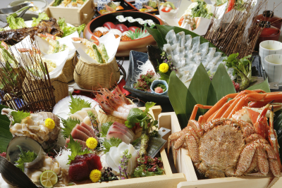 『北海食市場 可祝』では、北海道直送の新鮮な蟹や魚介を贅沢に使用!